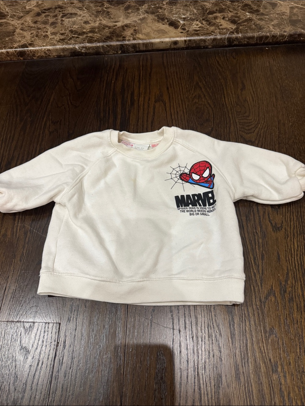 Zara White Cream Kids Spider-Man Logo Sweatshirt